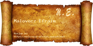 Malovecz Efraim névjegykártya